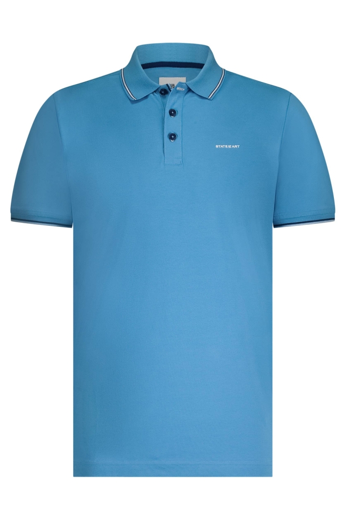PIQUE POLO VAN EEN KATOENMIX 46115417 5300 Middenblauw